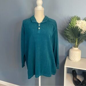 Soft Surroundings Blue Fleece Pullover Sweater